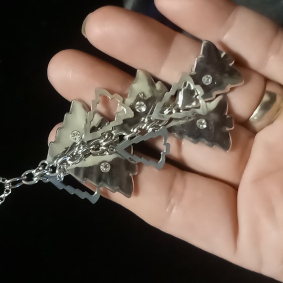Macy's Holliday Lane Christmas tree tassel necklace with crystals . Fast ship - Picture 3 of 4